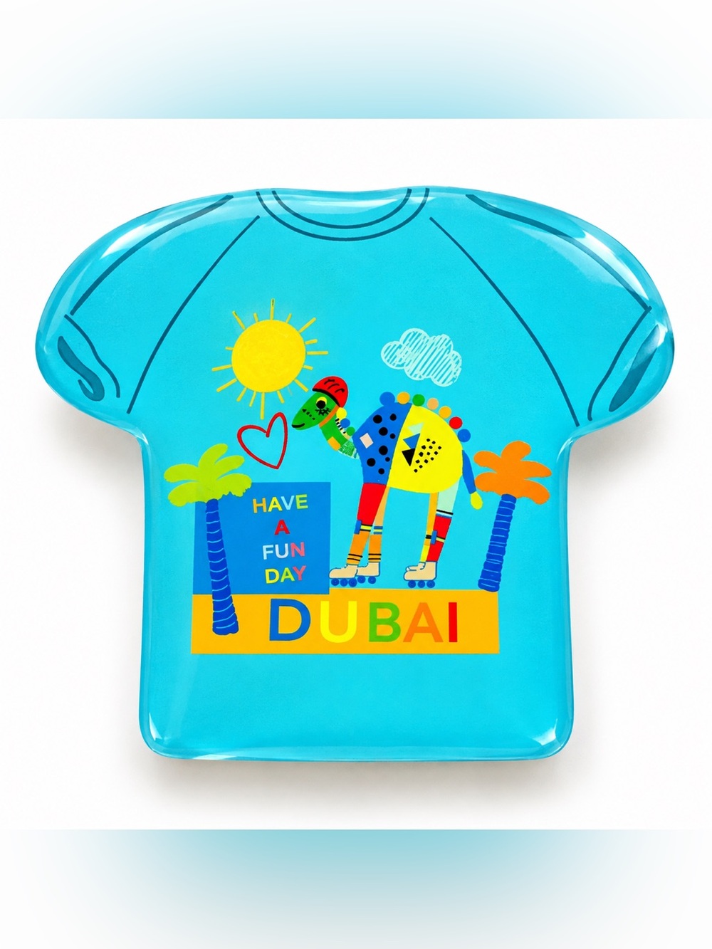 Dubai Camel Skater Turquoise T-Shirt Souvenir Magnet
